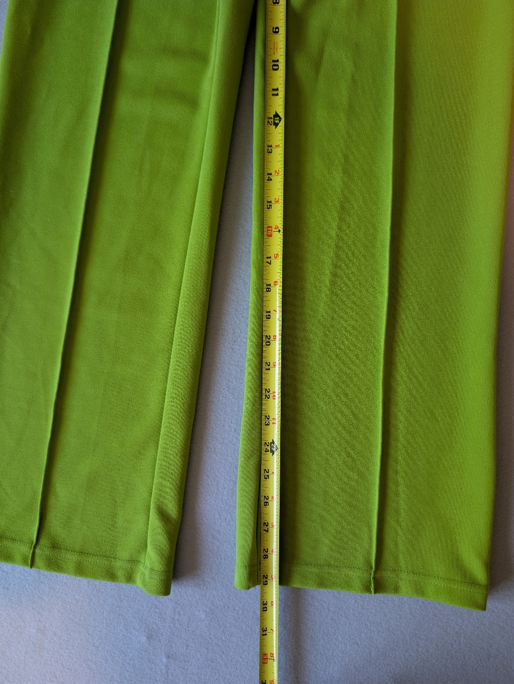 Lime Green Tailored Trousers Brat Green High Waist Wide Leg Pants Dopamine Sz S image 10